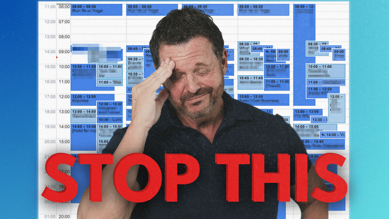 Plumber in front schedule with words "Stop this"